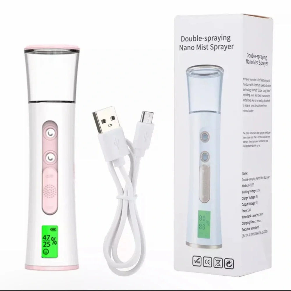 Portable Facial Mist Sprayer Beauty Instrument-Hydrating Humidifier LED Display